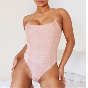 NWT Snake Print Nude Bodysuit